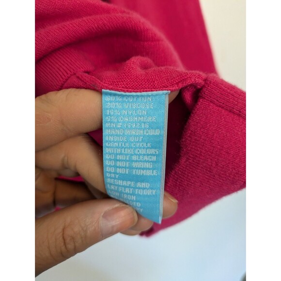 J. McLaughlin Marais Cashmere Blend Crew Neck Pink Sweater Size XL - Picture 5 of 5